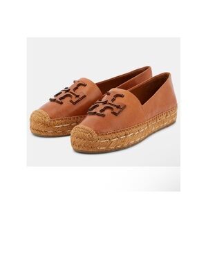 Tory Burch Ines leather platform espadrilles size 7.5 women tan